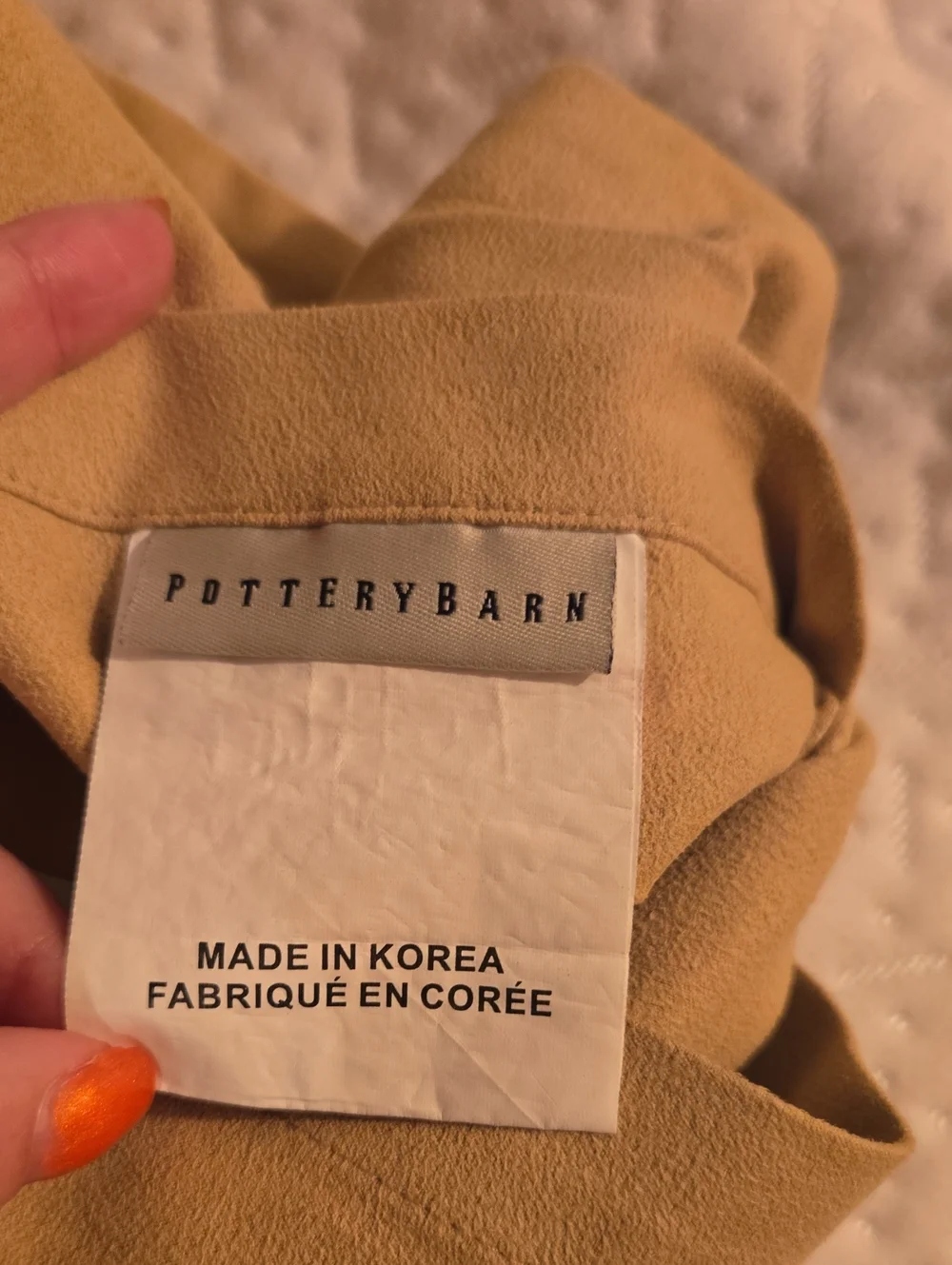 Pottery Barn Tan/Beige Faux Suede Standard Shams Set Of 2